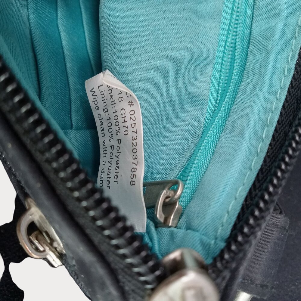 Travelon Crossbody Bag Black Nylon Adjustable Strap Compartments Secure Zipper - Picture 8 of 12